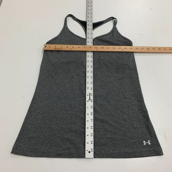 Under Armour Tank Top Womens S Small Grey Halter Racerback Shelf Bra Unpadded - Picture 7 of 13